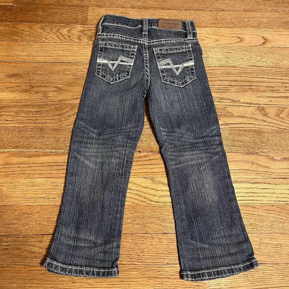 Cody James & Wrangler Toddler 4T Blue Jeans Denim Cotton Stretch Adjust Waist